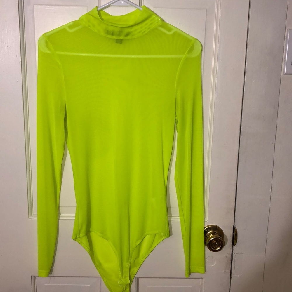 Neon Mock turtleneck leotard